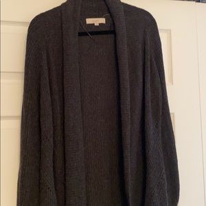Loft Cardigan Large Grey charcoal sweater